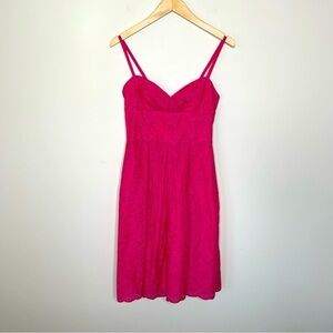 Lilly Pulitzer Fit and flare Eyelet Minidress in Hot Pink feminine Y2K romantic